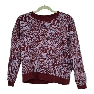 Madewell (Re)sourced Cotton Oversized Sweatshirt in Tigerized Print Size XS‎